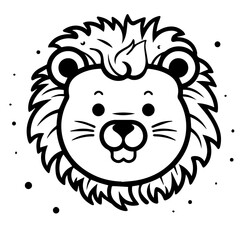 lion coloring page illustration