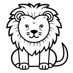 lion coloring page illustration