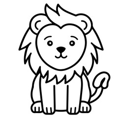 Fototapeta premium lion coloring page illustration