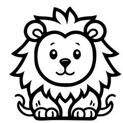lion coloring page illustration