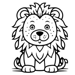 lion coloring page illustration