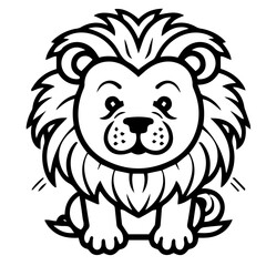 lion coloring page illustration