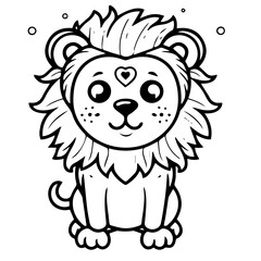 lion coloring page illustration