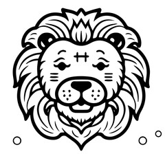 lion coloring page illustration