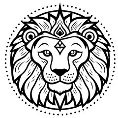 Fototapeta premium lion coloring page illustration