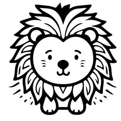 lion coloring page illustration