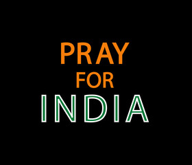 Pray for India Train accident, Air crashed, Flood effected banner, poster and with text Pray for India vector illustration.