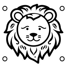 lion coloring page illustration