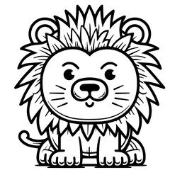 lion coloring page illustration