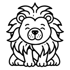 lion coloring page illustration