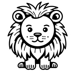 lion coloring page illustration