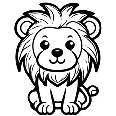 Obraz premium lion coloring page illustration