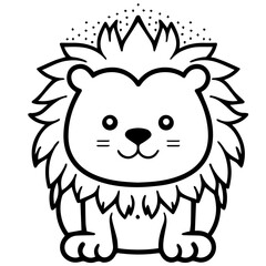 lion coloring page illustration