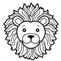 lion coloring page illustration