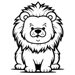 lion coloring page illustration