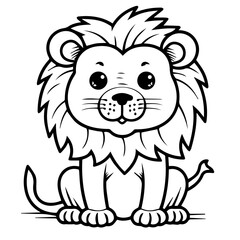 lion coloring page illustration