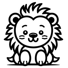lion coloring page illustration