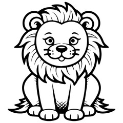 lion coloring page illustration