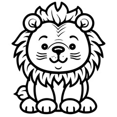 lion coloring page illustration