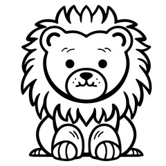 lion coloring page illustration