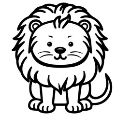 lion coloring page illustration