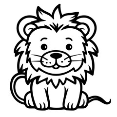 lion coloring page illustration