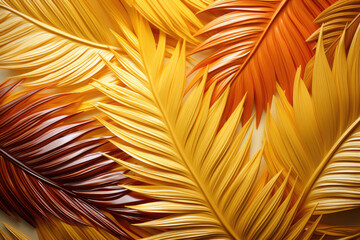Palm golden leaf abstract background
