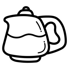 coffee pot line icon style