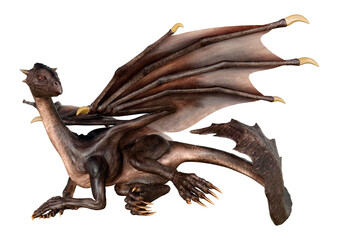 Obraz premium 3D Rendering Fairy Tale Dragon on White