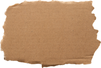 Brown Cardboard paper piece isolated on white background