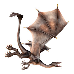 Naklejka premium 3D Rendering Fairy Tale Dragon on White