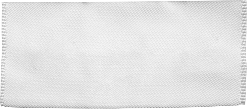 White blank clothing tag label isolated on white background
