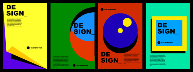 abstract flat background set for banner, poster, template, design, flyer, brochure, etc