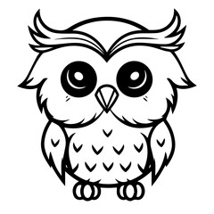 Owl - vector illustration. Icon design on white background.