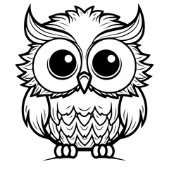 Owl - vector illustration. Icon design on white background.