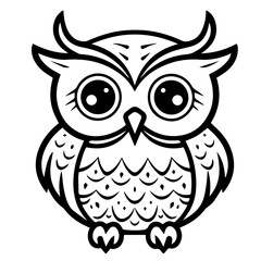 Owl - vector illustration. Icon design on white background.