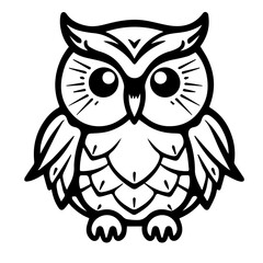 Owl - vector illustration. Icon design on white background.