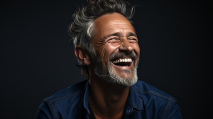 Fototapeta premium Laughing man. Generative Ai