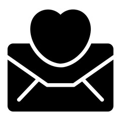 love letter glyph icon