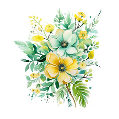 Free vector flower frame background with watercolor