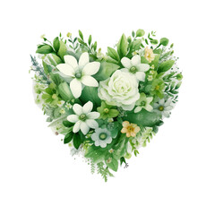 Free vector watercolor flowers in heart shape for Valentine