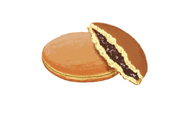 和菓子　どら焼きのイラスト素材