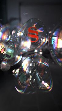 4k Vertical Video Paragraphs Soap Bubbles. Prores 4444.