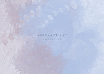Fototapeta premium Watercolor abstract art background. Floral template for postcard, wall art, banner, poster.