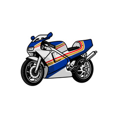 Fototapeta na wymiar two stroke old sport motorcycle vector on white background. vector art. motorsport illustration. legend sport motorcycle