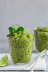 refreshing kiwi and lime granita