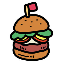 burger filled outline icon style