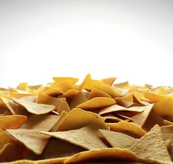 Corn chips nachos on white background Generative AI