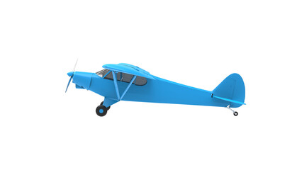 plane side view without shadow 3d render