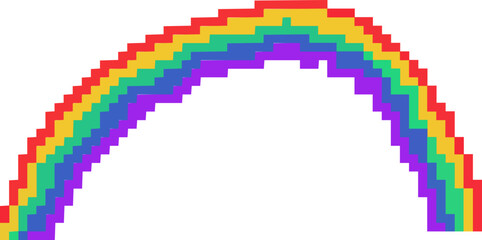 3d render of a rainbow 8-bit icons